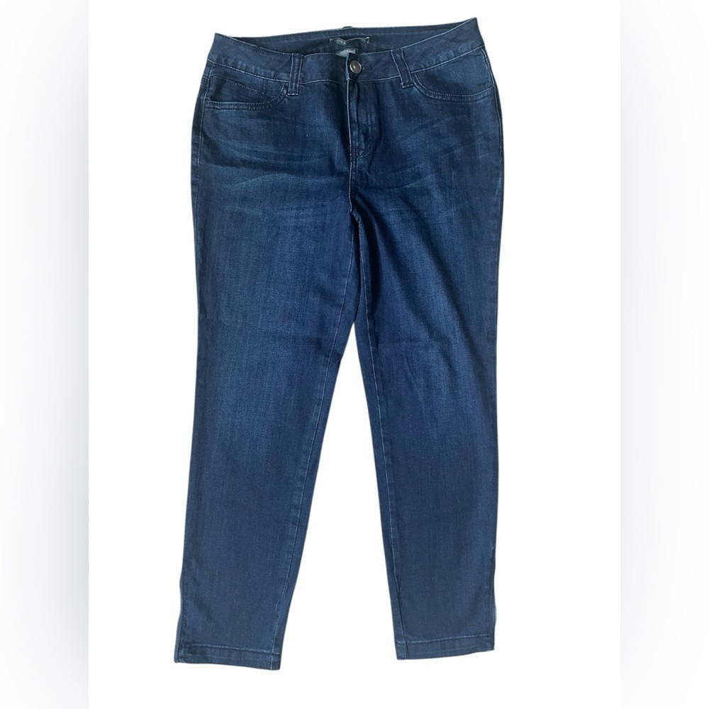 Kate & Mallory Cropped Ankle Stretch Jeans with Zipper Detail | 8